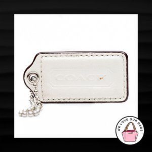 2.5" Large COACH WHITE LEATHER KEY FOB BAG CHARM